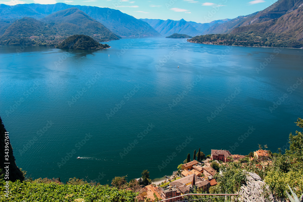 varenna lake como italy with lake and mountains Stock Photo Adobe Stock