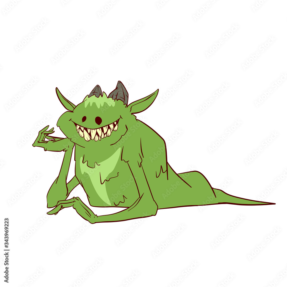 Fototapeta premium Colorful vector illustration of a boogeyman