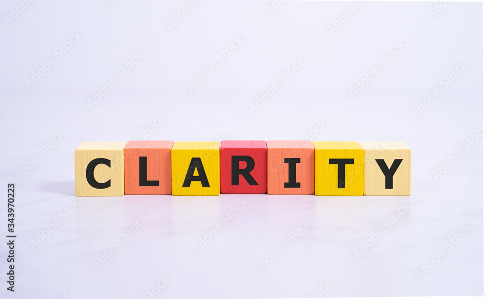 CLARITY word written on wood block, business concept