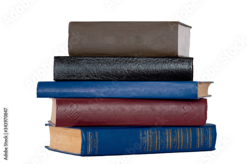 Old books on a white background, with no text, ready to use.