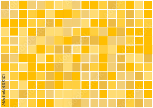 Artistic vector background from shades of yellow random mosaic pattern with random white borders, useful for art, backgrounds, wallpapers and wrapping papers, etc