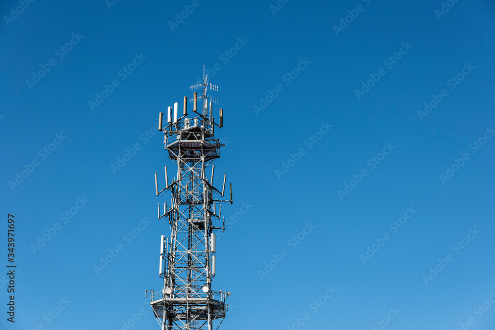 Cellular radio tower, antenna used for mobile phones telecommunications.