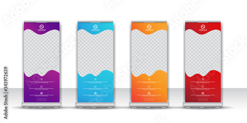 modern colorful creative business roll up banner stand design template