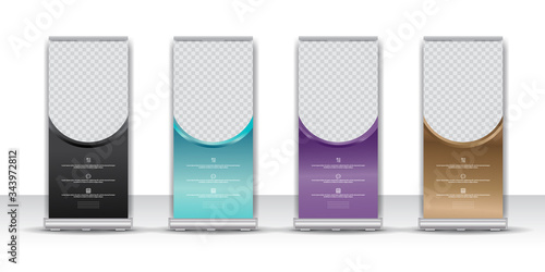 luxury gemstone business roll up stand banner design template