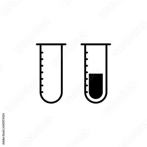 test tube icon. simple outline test tube vector icon. on white background.