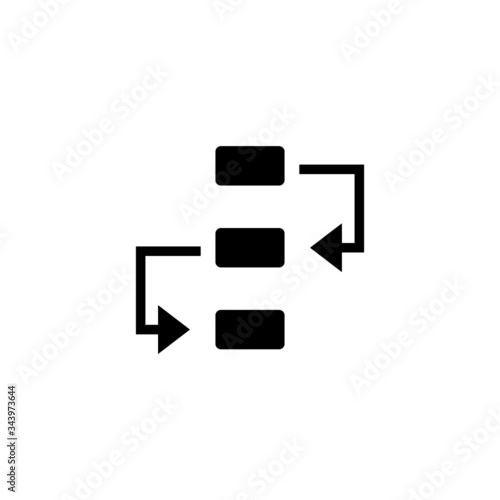 Procedure vector icon in outline, black flat shape on white background