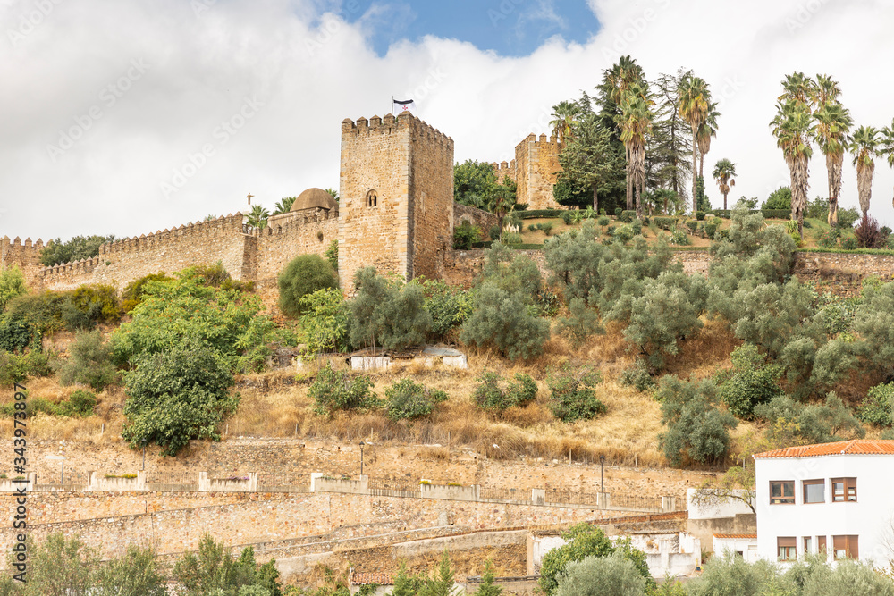 the Medieval castle (Alcazaba) at Jerez de los Caballeros city, province of Badajoz, Extremadura, Spain