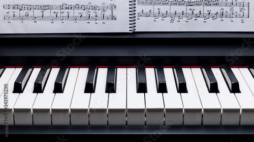 Black and white keys on a electronic piano photo