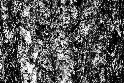 Abstract black white image with long and short intermittent liquid lines made by brush. A monochrome image drawn by hand. Dirty shabby smears of black paint. Vector eps illustration.