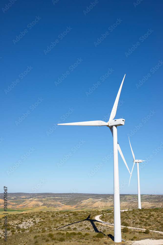 Windmills for electric power production in Spain. Windmills for electric power production in Spain.