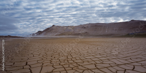 Namskard geothermal field in North Iceland photo