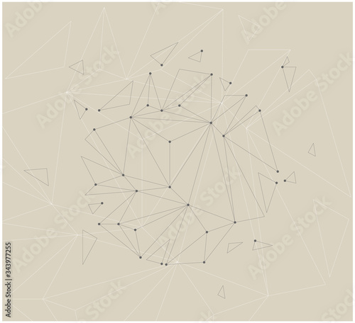 Abstract triangles space low poly  color background with connecting dots and lines. Light connection structure. Polygonal vector background.