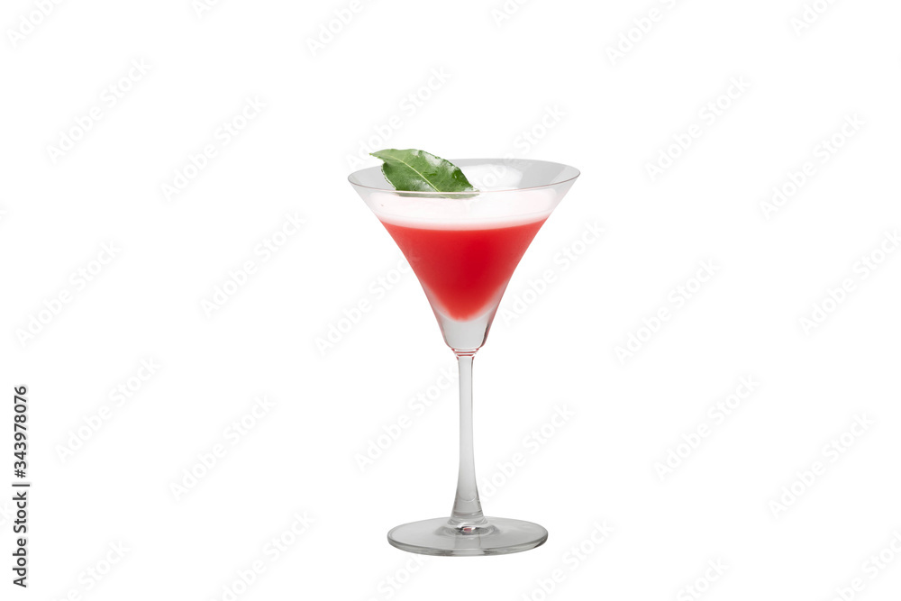 cocktails soft and long-drinks ind front of  isolated on white background. with clipping path.