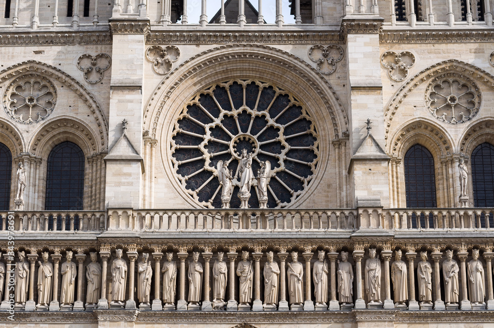 The western rose window of the cathedral Notre-Dame de Paris.