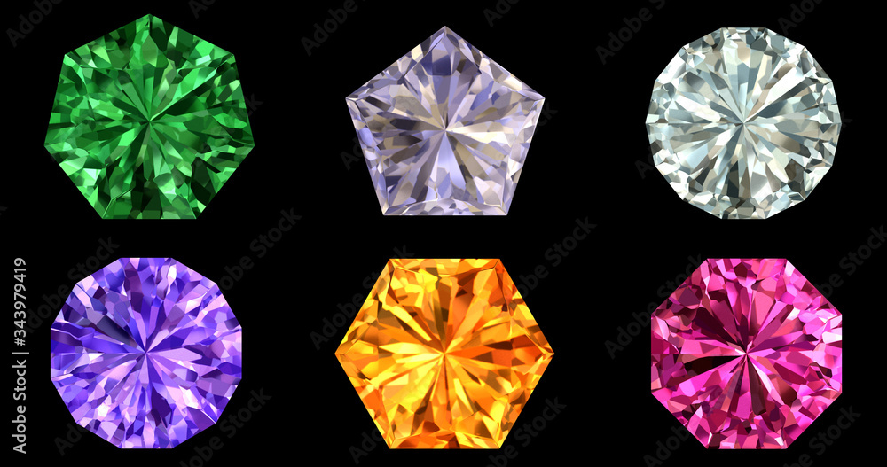 shiny isolated colorful gems illustration set shiny isolated colorful gems illustration set