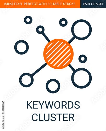 Keywords Cluster Simple Outline Vector Colorful Icon.
