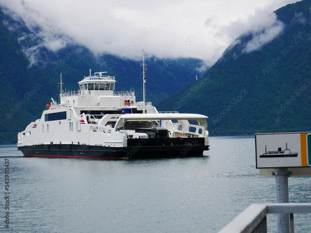 Ferry in Norway to cross a fjord