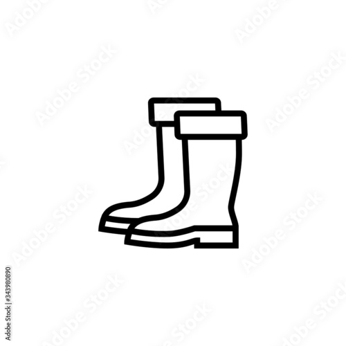 Gumboots icon in linear, outline style isolated on white background