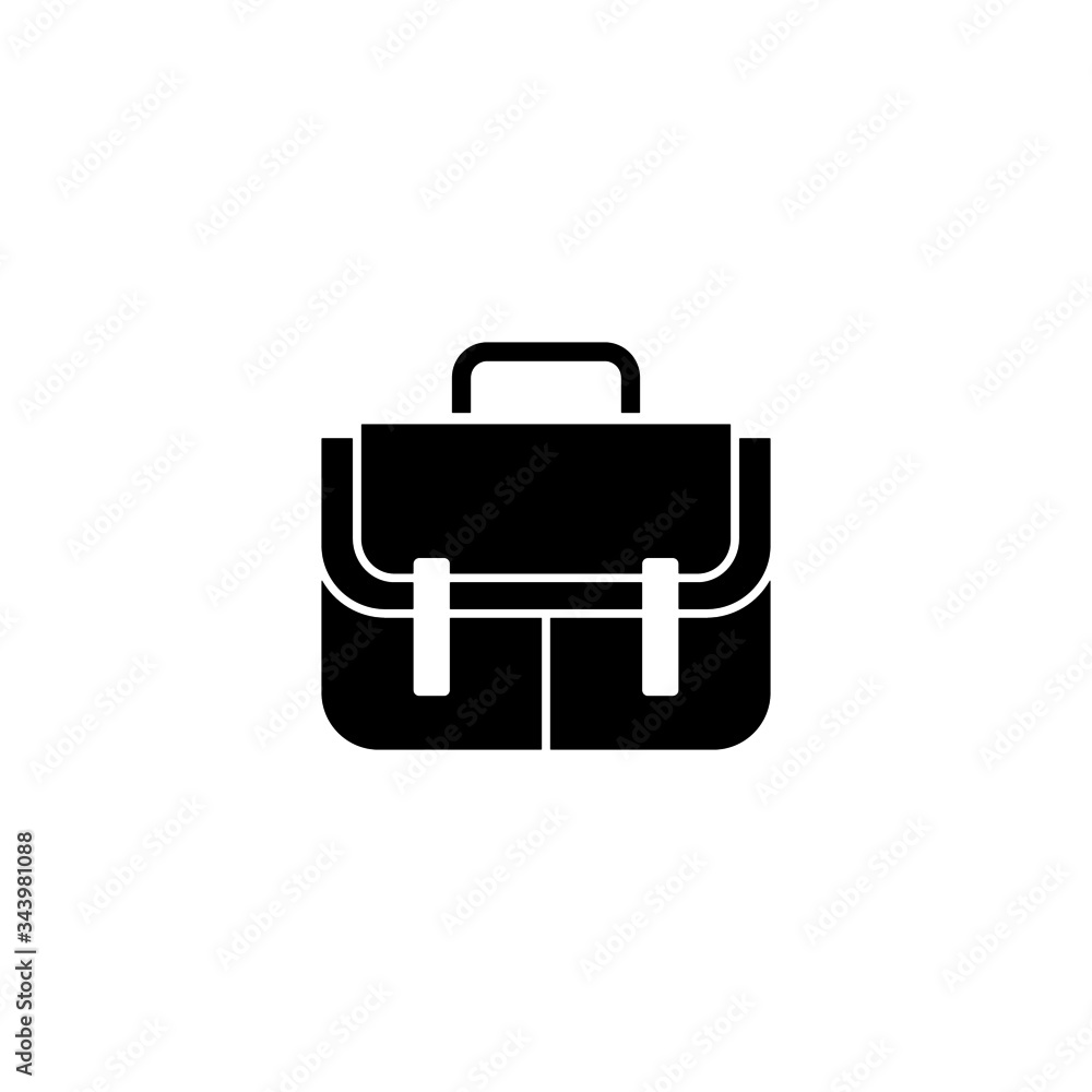 Safari bag icon symbol in black flat shape design isolated on white background Safari bag icon symbol in black flat shape design isolated on white background