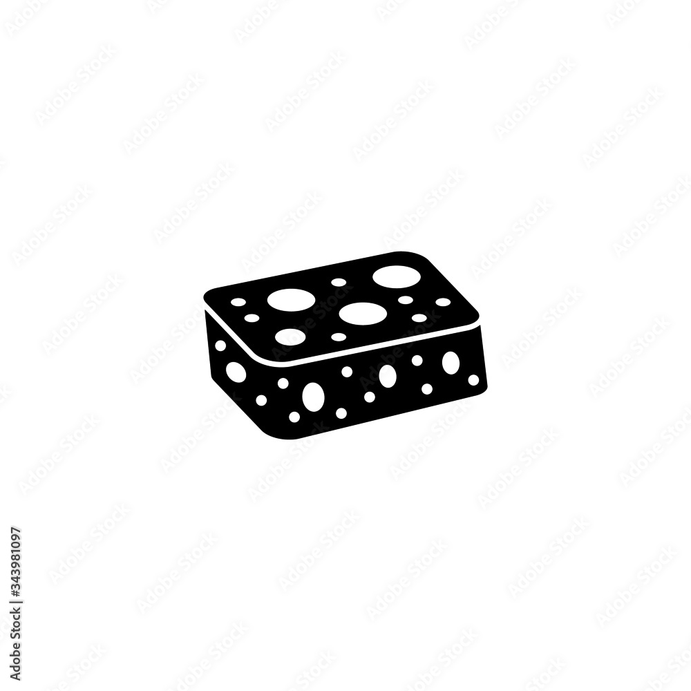 Sponge icon in black flat shape design isolated on white background Sponge icon in black flat shape design isolated on white background