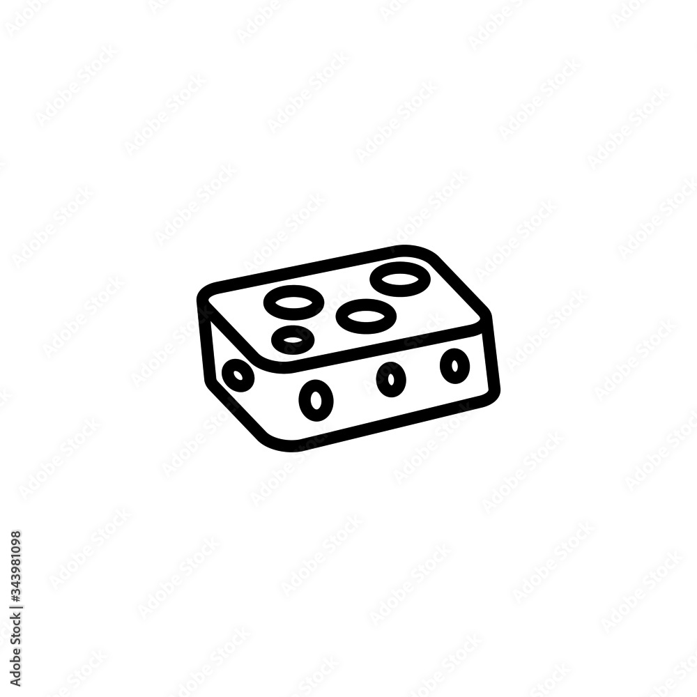 Sponge icon in linear, outline style isolated on white background Sponge icon in linear, outline style isolated on white background