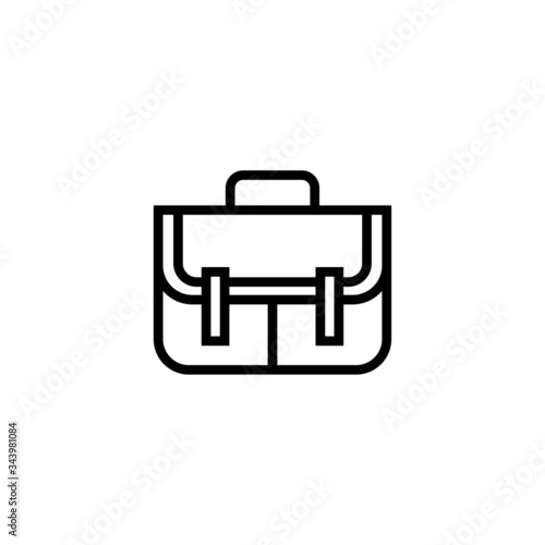 Safari bag icon symbol in linear, outline style isolated on white background