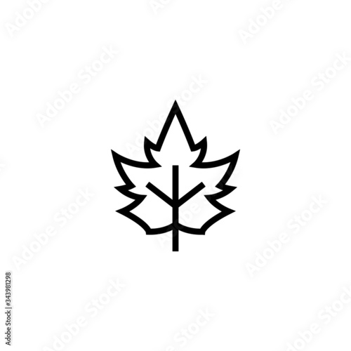 Maple icon in linear, outline style isolated on white background
