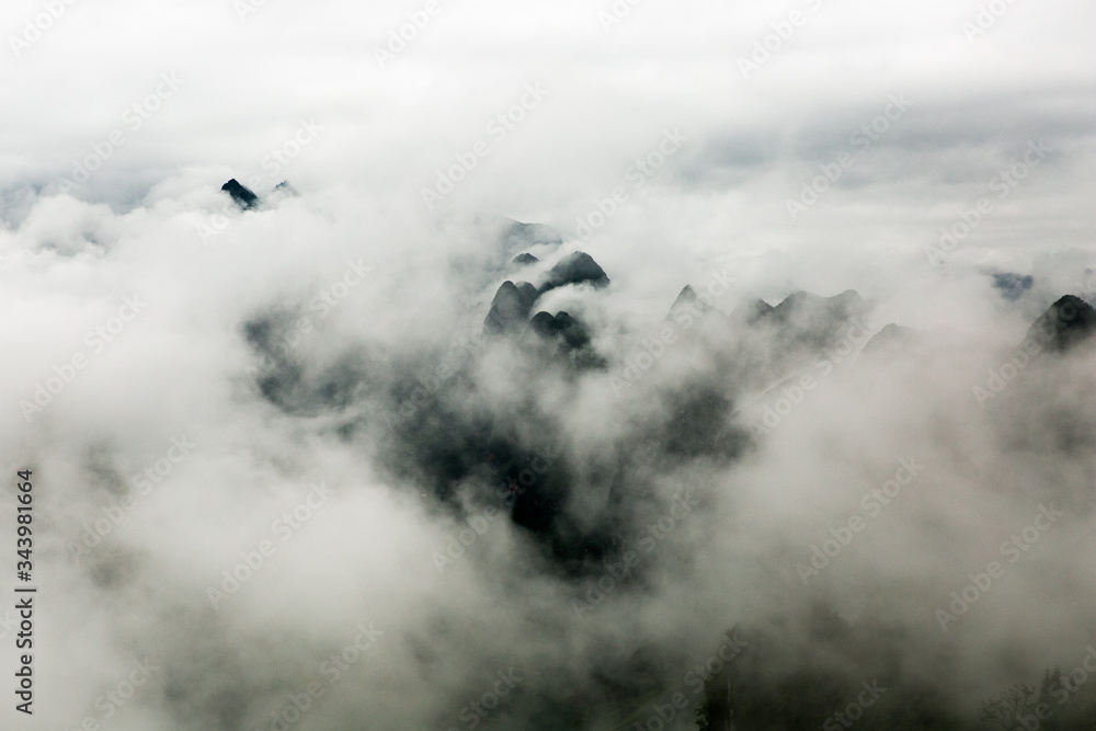 clouds and mountains