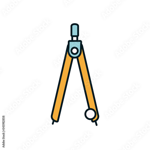 drawing compas icon, line and fill style