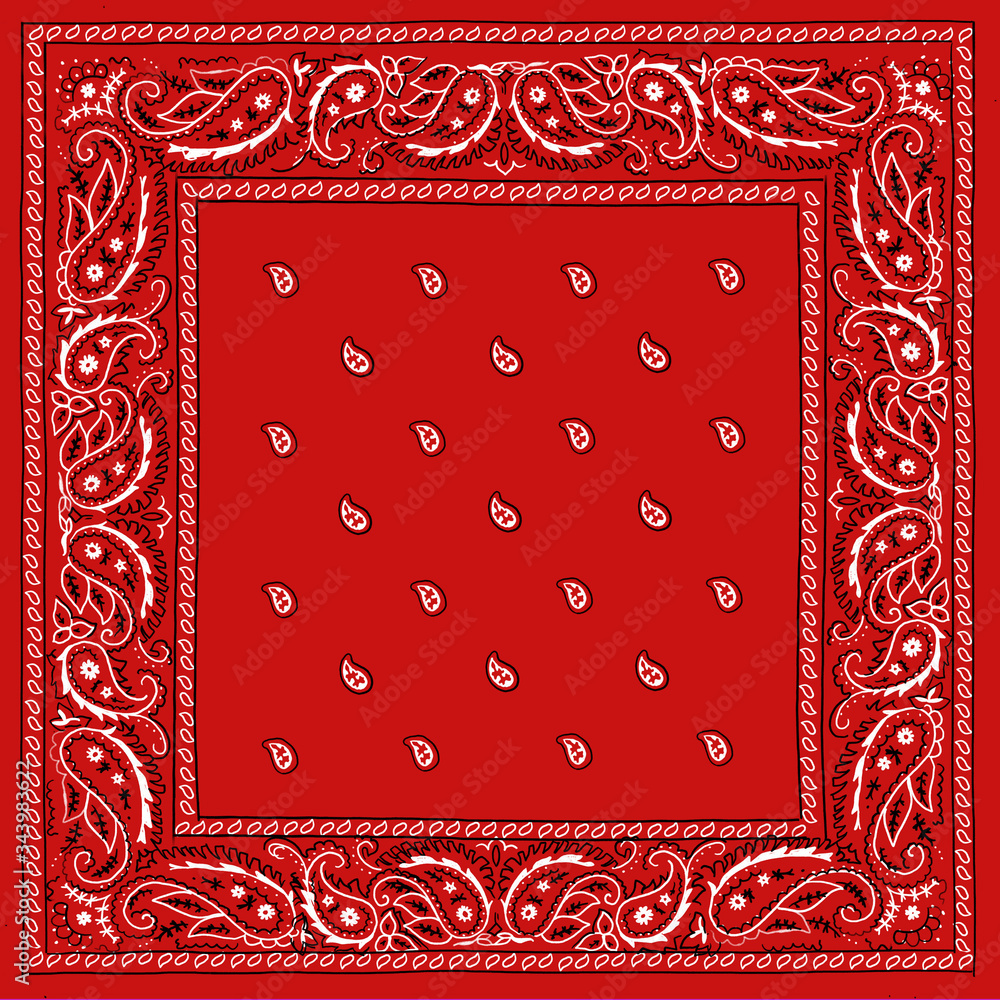 Red Bandana Square Print Stock Illustration | Adobe Stock