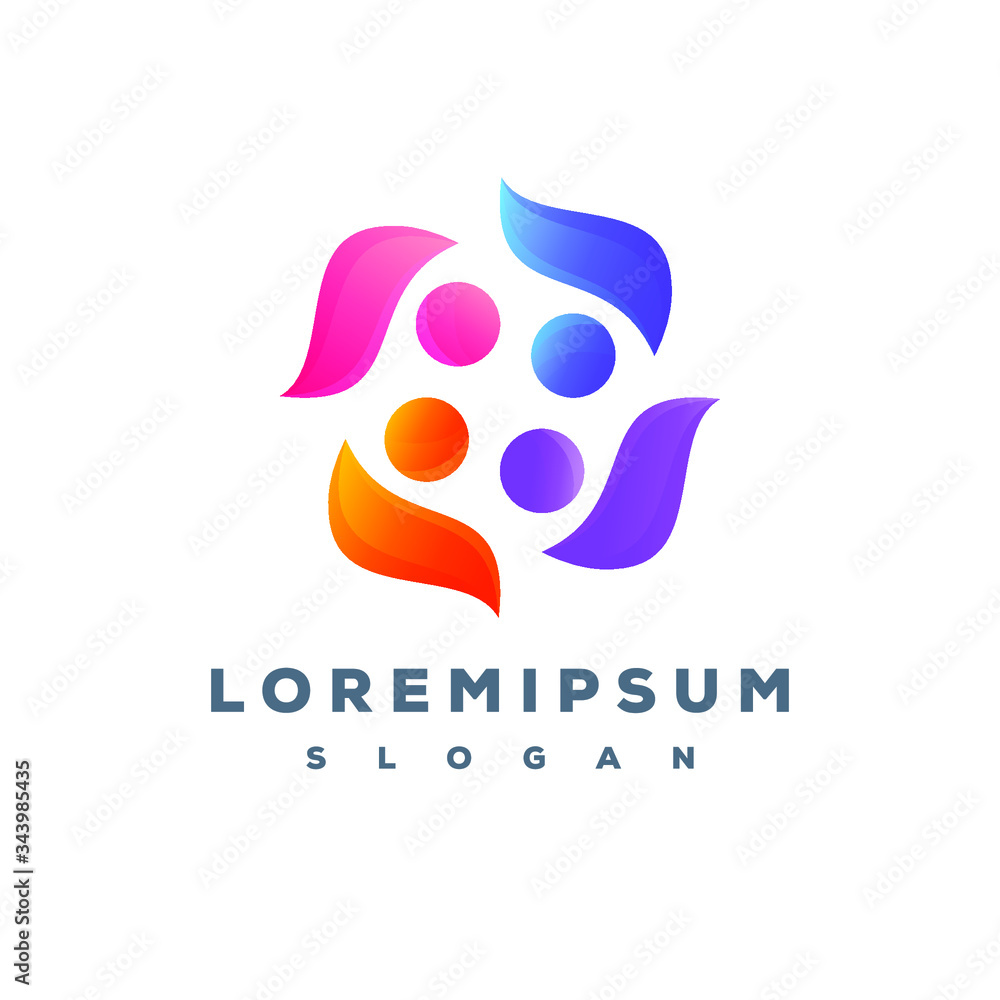 Colorful people logo design ready to use Colorful people logo design ready to use