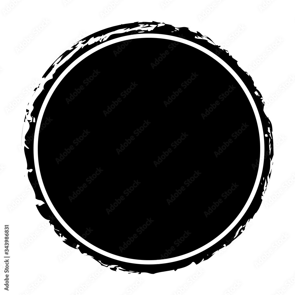 black round banner - brush painted circle banner on white background black round banner - brush painted circle banner on white background