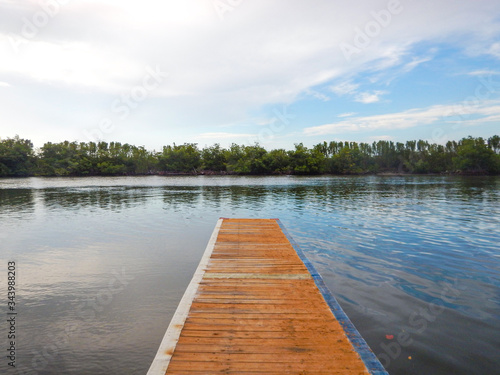 wooden pier on the lake © Alex