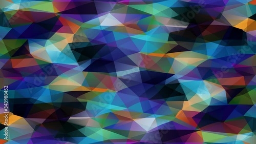 Diagonal Waiving Of 3D Polygon Design Similar To Small Scale Prisma Pyramids Creating A Polychrome Stream Of Geometric Forms