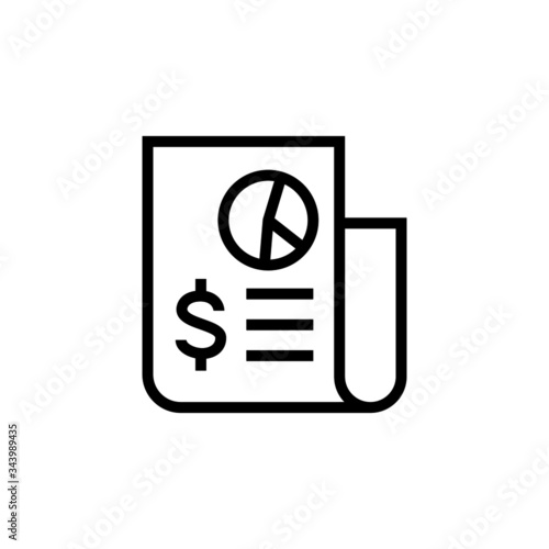 Business data icon in linear, lineout icon style isolated on white background