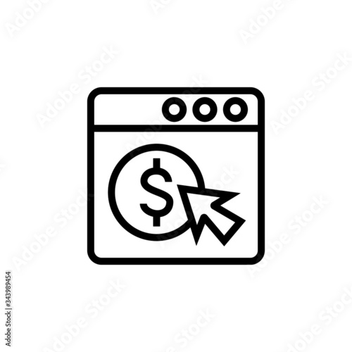 PPC icon in linear, lineout icon style isolated on white background