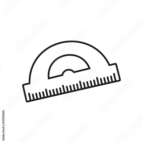 protractor ruler icon, line style