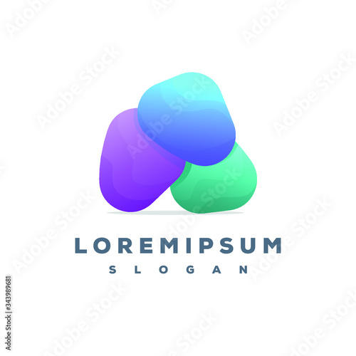 Colorful stone logo design ready to use