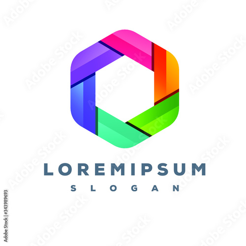 Free Download Colorful hexagon logo design ready to use - GFXLoad