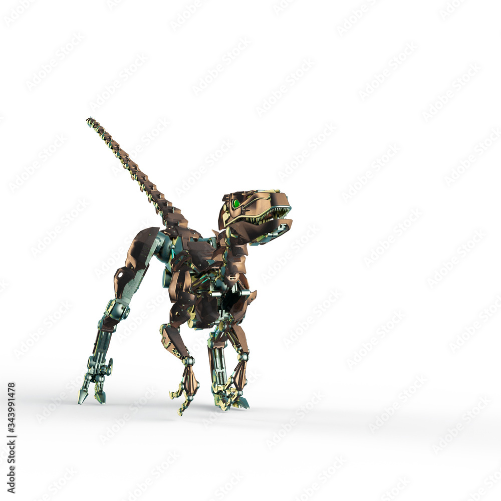 dino raptor robot is ready to jump dino raptor robot is ready to jump