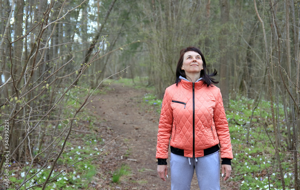 athletic woman on a walk athletic woman on a walk