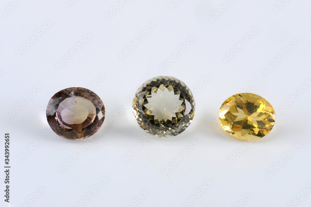 Precious stones on white background Precious stones on white background