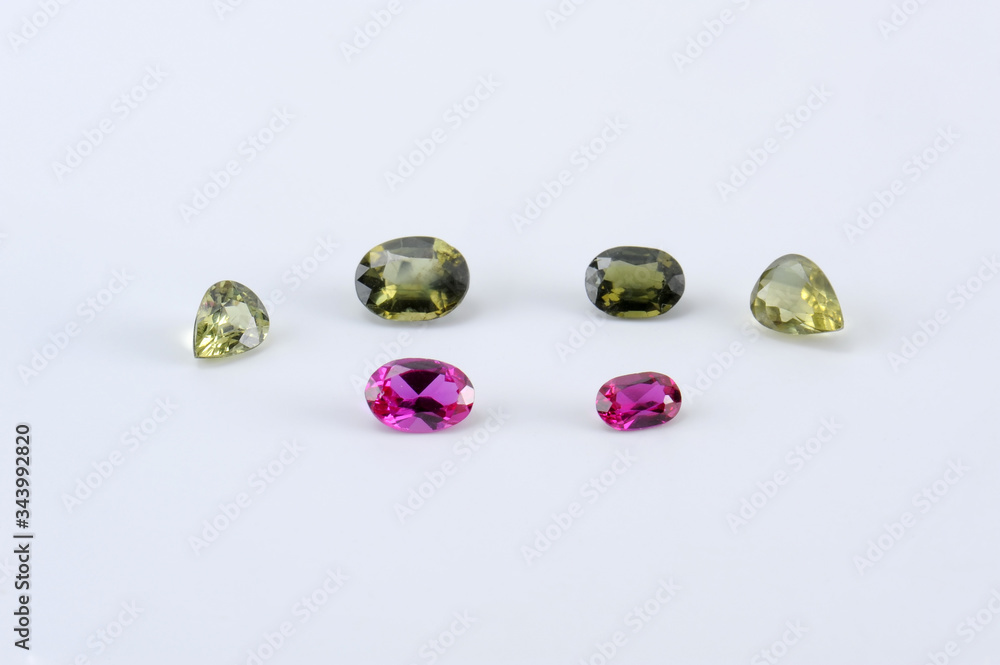 Precious stones on white background Precious stones on white background