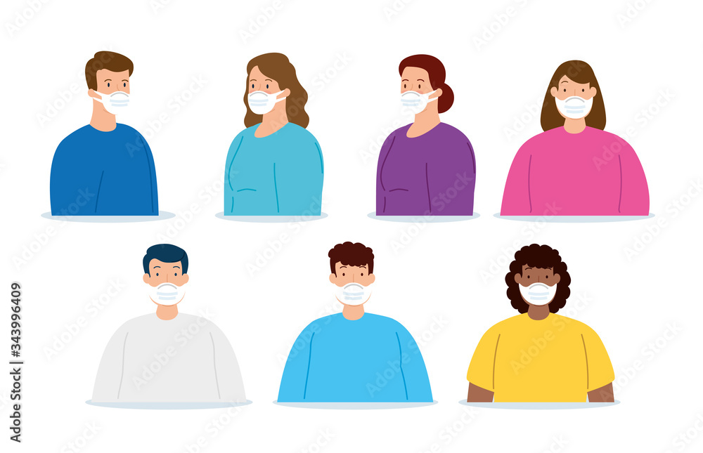 campaign of social distancing for covid 19 with meeting of people using face mask vector illustration design campaign of social distancing for covid 19 with meeting of people using face mask vector illustration design