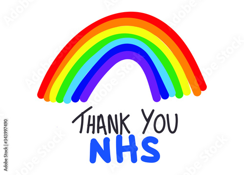 THANK YOU NHS rainbow vector - Coronavirus pandemic 2020