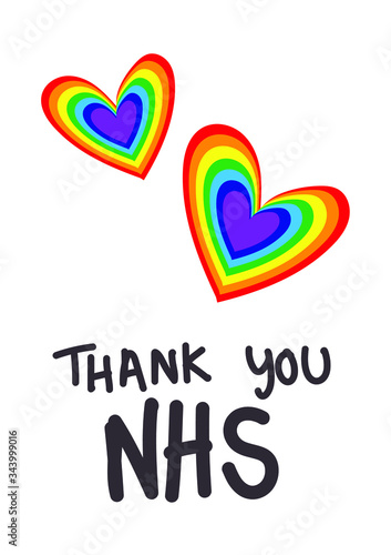 THANK YOU NHS rainbow hearts vector - Coronavirus pandemic 2020 photo