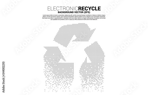 Recycle icon from pixel transform. background for Electronic waste and save the environment.