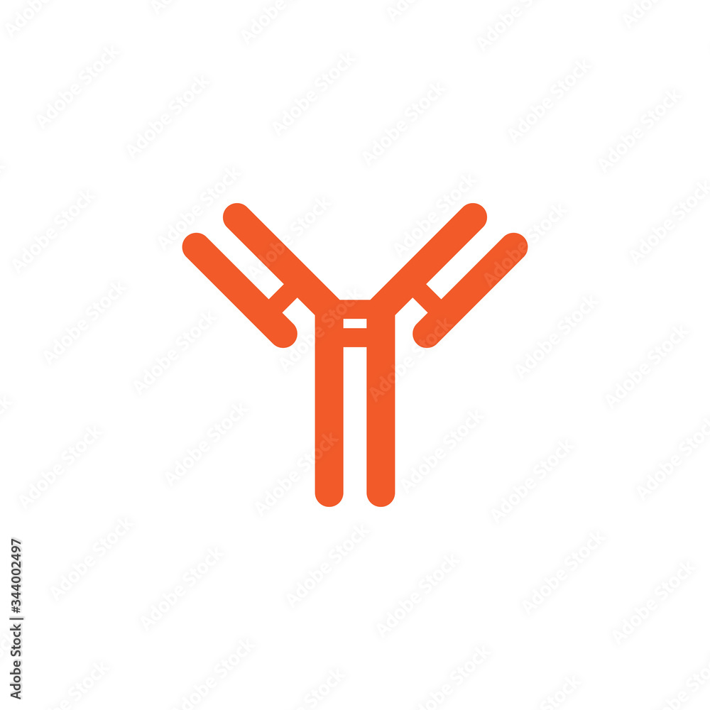 Obraz premium antibody, immunoglobulin line icon, vector illustration