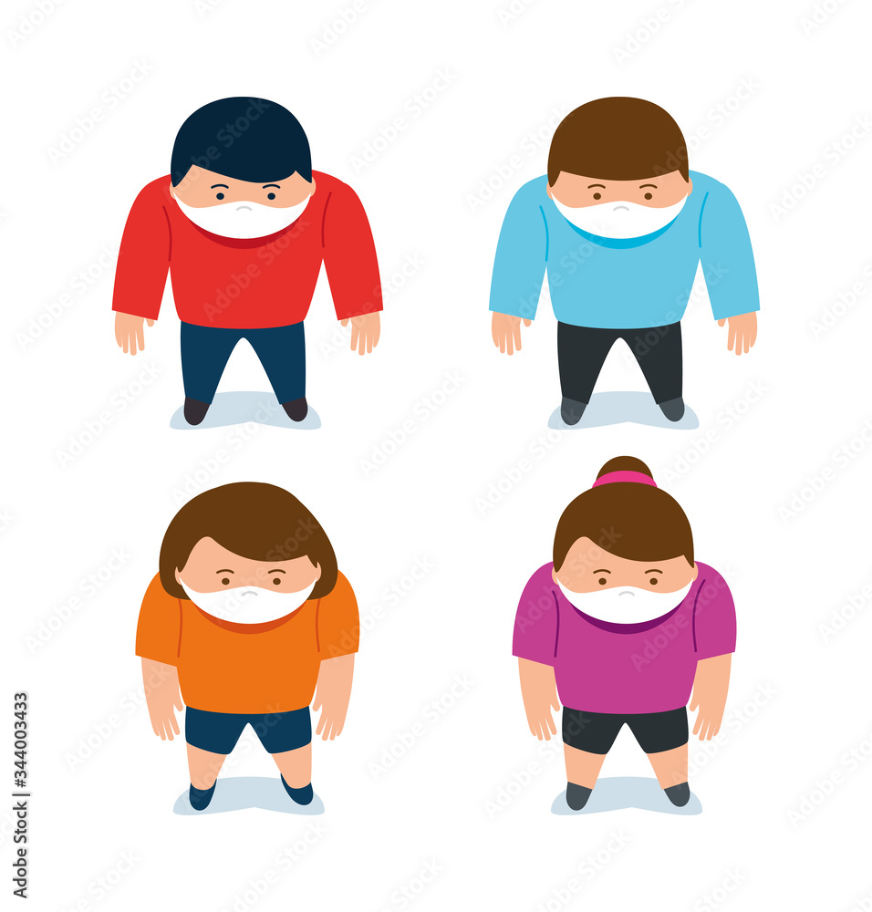 campaign of social distancing for covid 19 with view aerial people vector illustration design campaign of social distancing for covid 19 with view aerial people vector illustration design