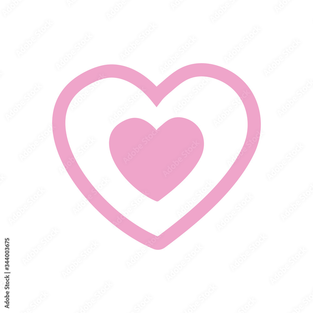 Little heart inside heart flat style icon vector design Little heart inside heart flat style icon vector design